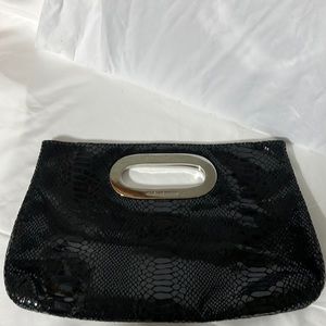 Michael Kors black patent leather clutch